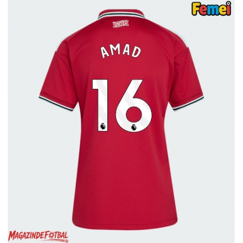 Manchester United Amad Diallo #16 Tricou Fotbal Replică 2026-27 Femei Acasa Manchester United Amad Diallo #16 Tricou Fotbal Replică 2026-27 Femei Acasa